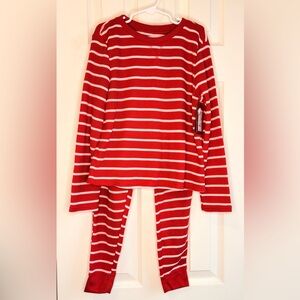 Kids Red & White Striped Pajama Set